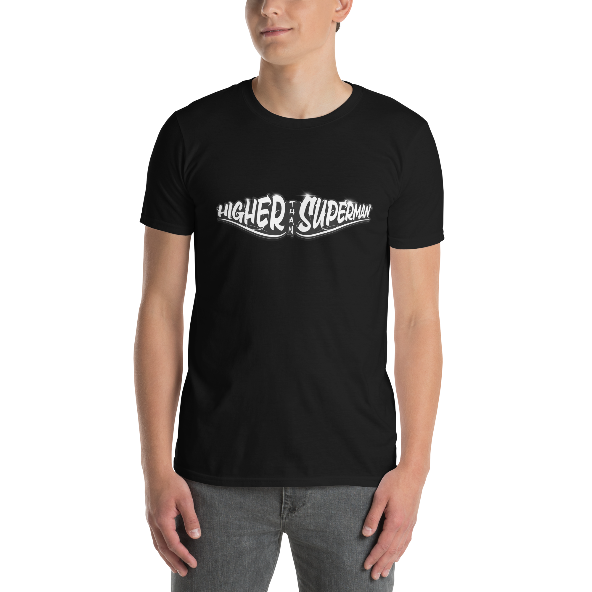 Higher Than Superman Tee | White logo