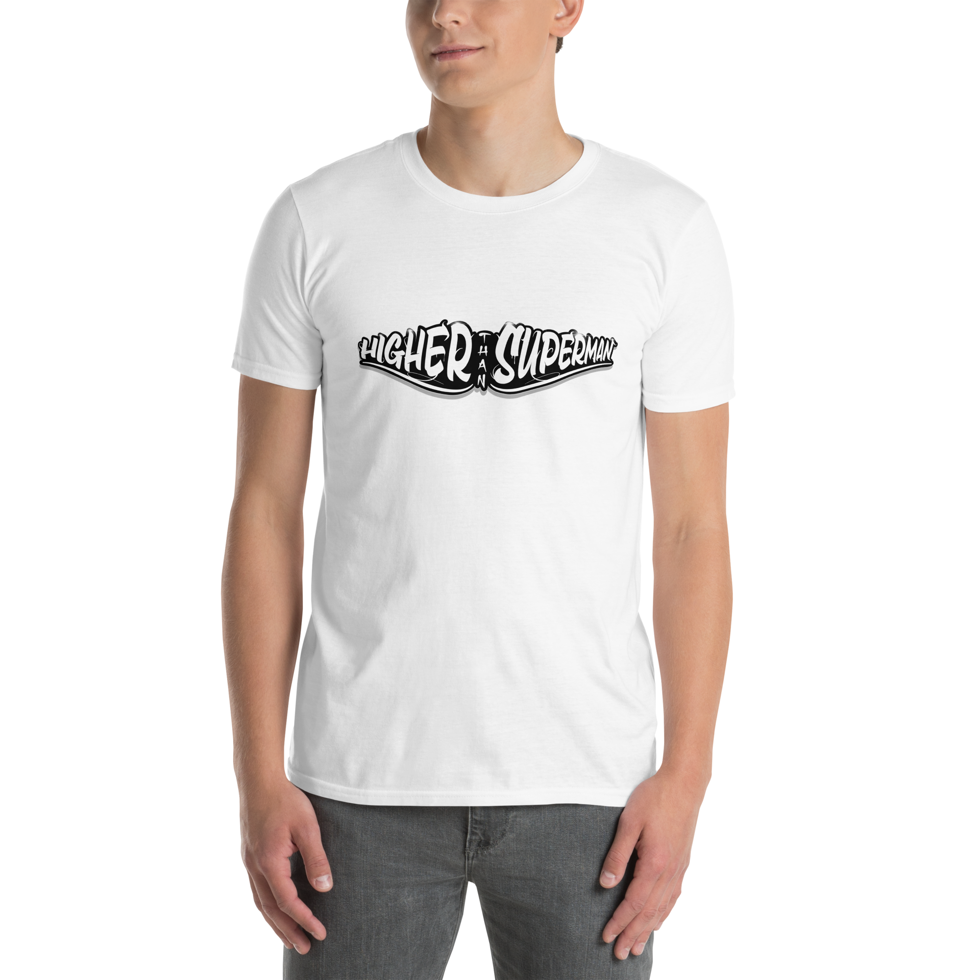 Higher Than Superman Tee | White logo