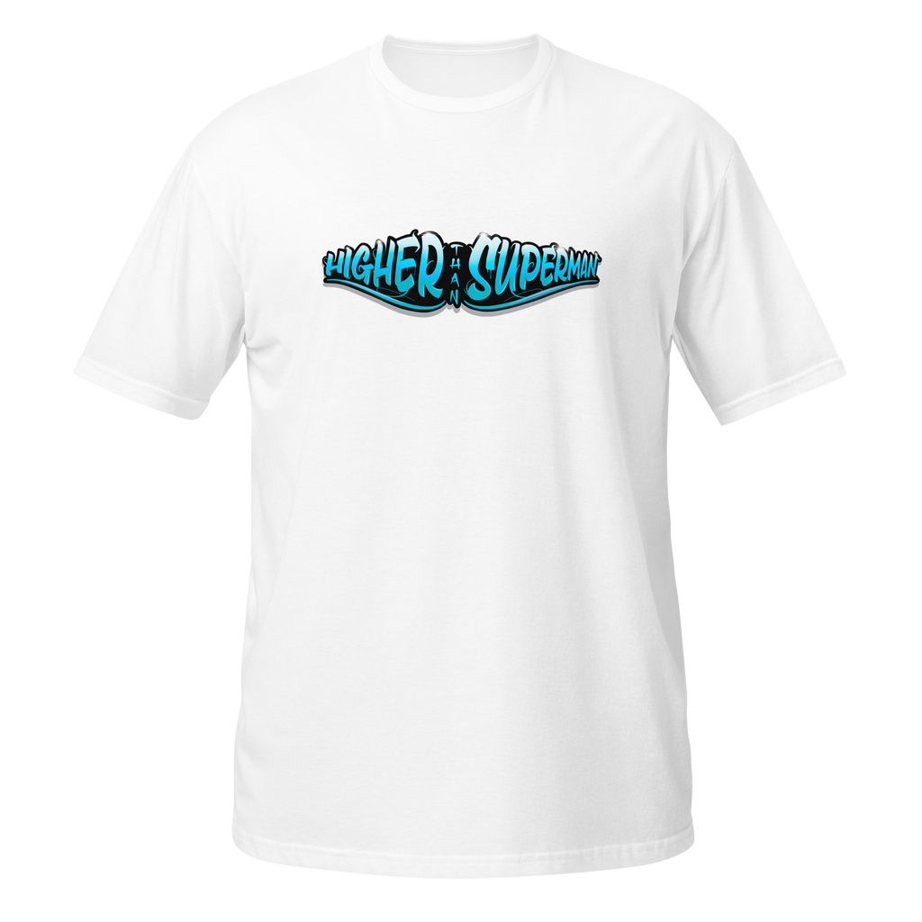 Higher Than Superman Tee | Blue logo