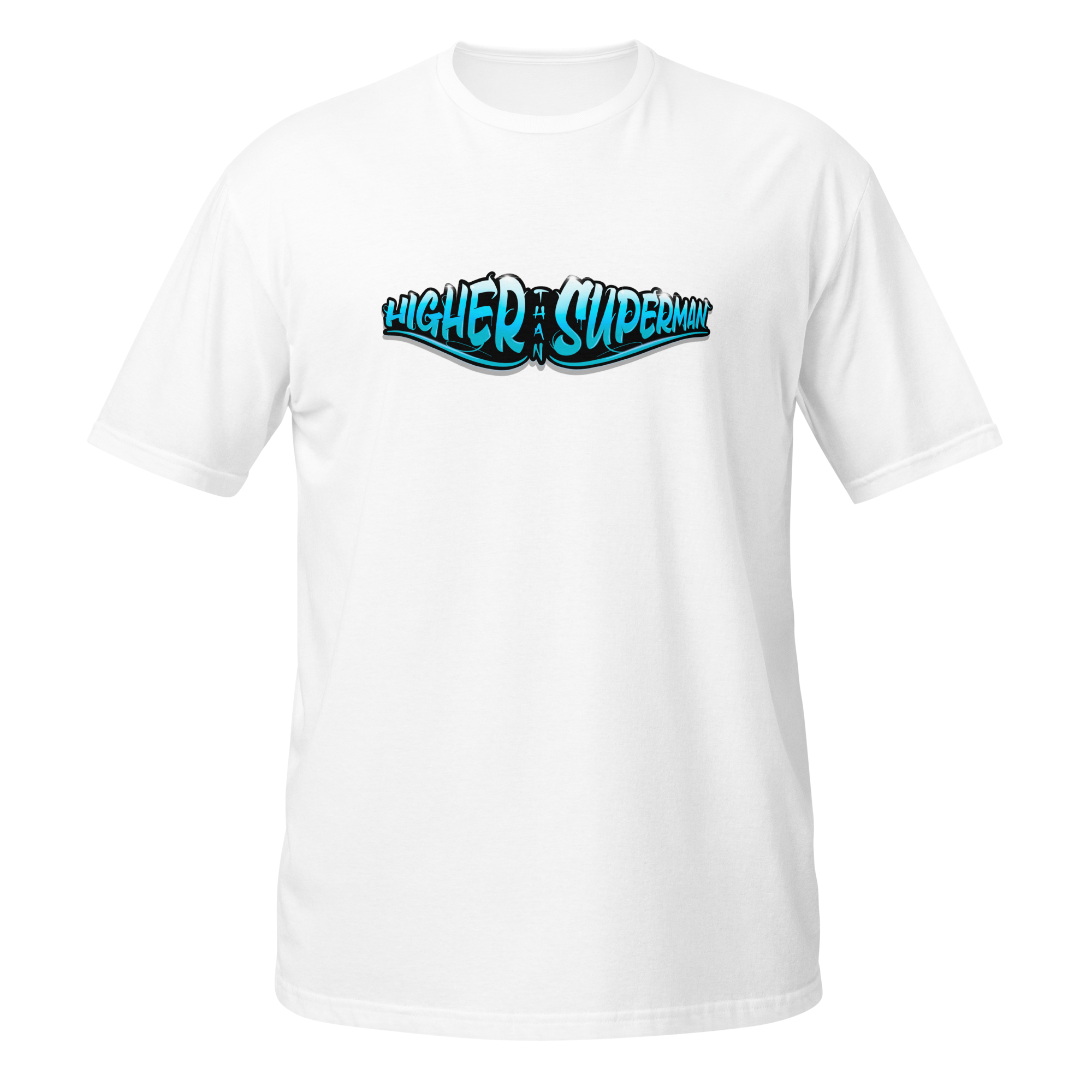 Higher Than Superman Tee | Blue logo